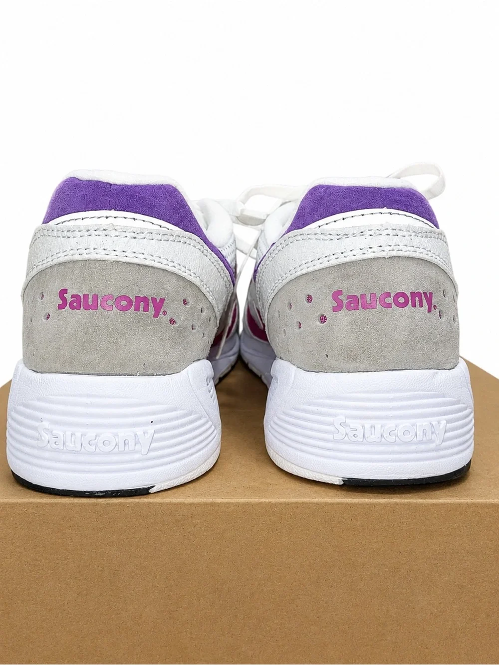 Saucony GRID 8000 Men’s Size 9 White Purple Pink Retro Running Sneakers Shoes